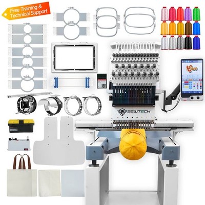 SEWTECH ST-1501, 600x400mm Stickfläche 15 Nadel Stickmaschine mit viel Zubehör