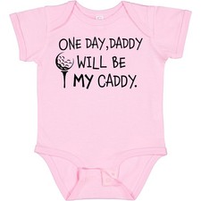 Inktastic One Day, Daddy Will Be MY Caddy- Kids Golfing Baby Bodysuit Sports Dad