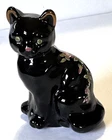 Vintage Fenton Black Copper Rose Cat 1989 B. Cumberledge Original Labels 4 Inch