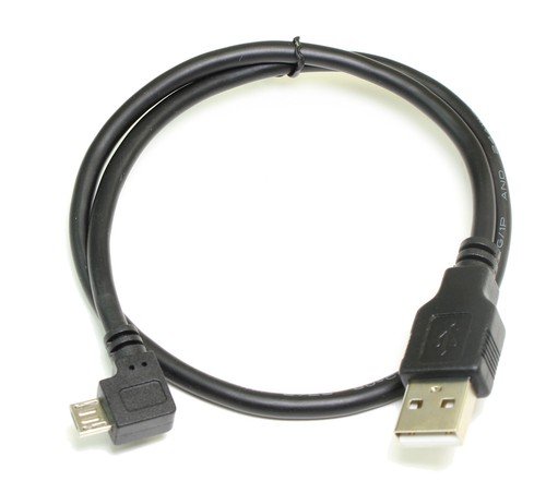 1.5ft USB 2.0 Certified Type A Male to LEFT ANGLE Micro-B 5-Pin Cable - Picture 2 of 3