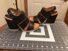 Women’s  Kork-Ease original  Black Leather sling back 4 1/4 heel  Sandals Sz  8M