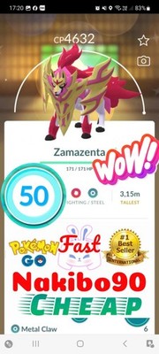 Pokemon Shiny Zamazenta Crowned Shield Lv50 3skill Top Pvp Tra de Go 