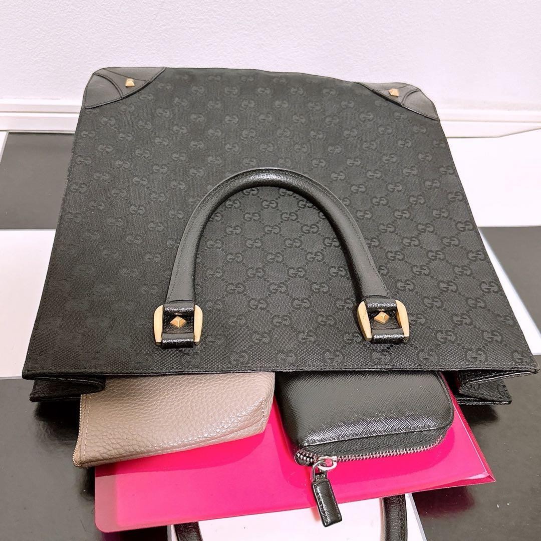 GUCCI GG Canvas Tote Bag Leather Handles A4 Size Excellent Condition thumbnail 9