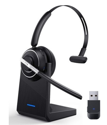 Bluetooth Headset,Wireless Headset with Microphone for PC  with Noise Cancelling
