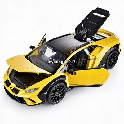 1/24 Lamborghini Huracan Sterrato Modellauto Die Cast Spielzeug Sammlung Gelb