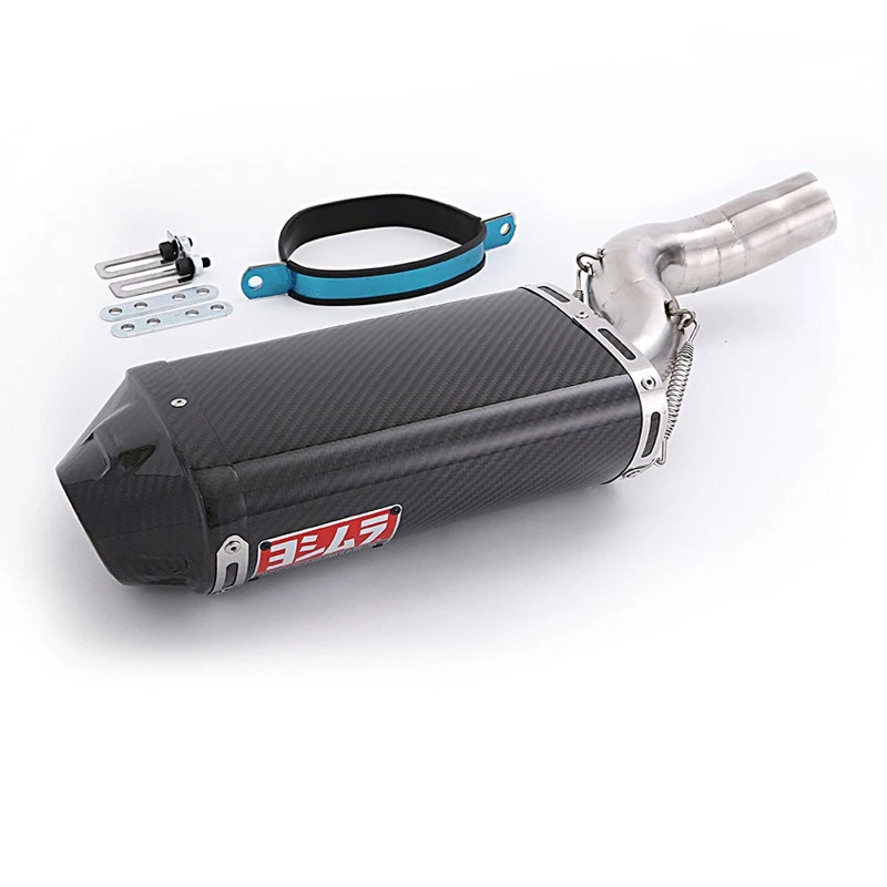 Silenciador tubo de escape de fibra de carbono para Kawasaki Ninja ZX6R 2004-2008 ZX636 ZX600 Foto 3 de 4