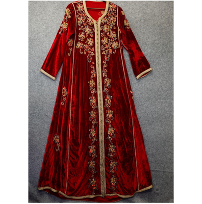 Vintage Moroccan Kaftan Dress Womens XS S Red Velvet Embroidered Beads Wedding | eBay Vintage Moroccan Kaftan Dress Womens XS S Red Velvet Embroidered Beads Wedding | eBay