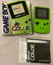 Kiwi Green Nintendo Game Boy Color Complete in Box with IPS Backlit Screen