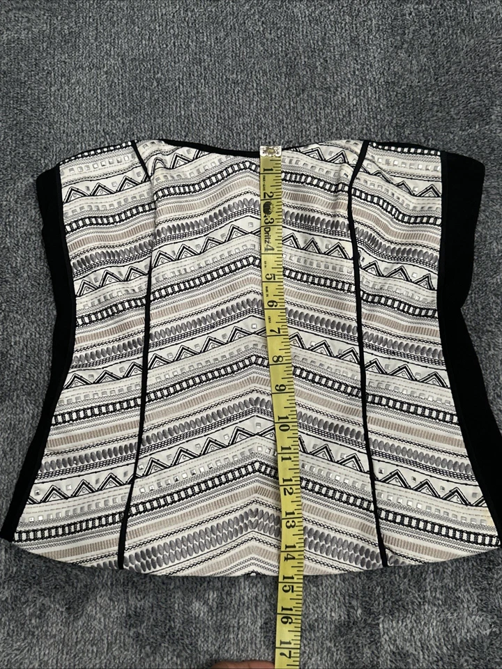 "Corsé Bustier del Mercado Negro Casa Blanca Top Negro/Plateado Sin Tirantes Talla 6""" Foto 4 de 4