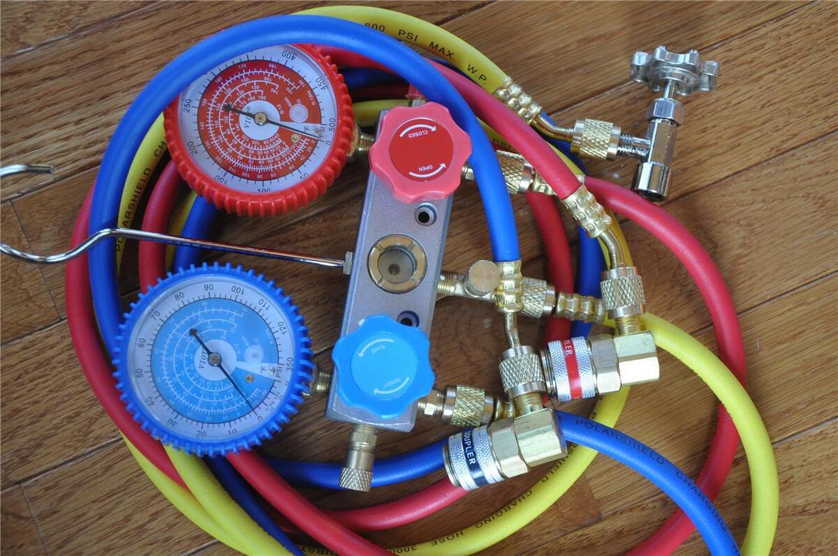 Lot 3 Tool Kit Manifold Gauge Set R22 R134a+Car Quick Lot 3 Tool Kit Manifold Gauge Set R22 R134a+Car Quick