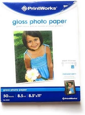 Printworks Gloss Photo Paper Sheets 8.5x11in, 50pc.