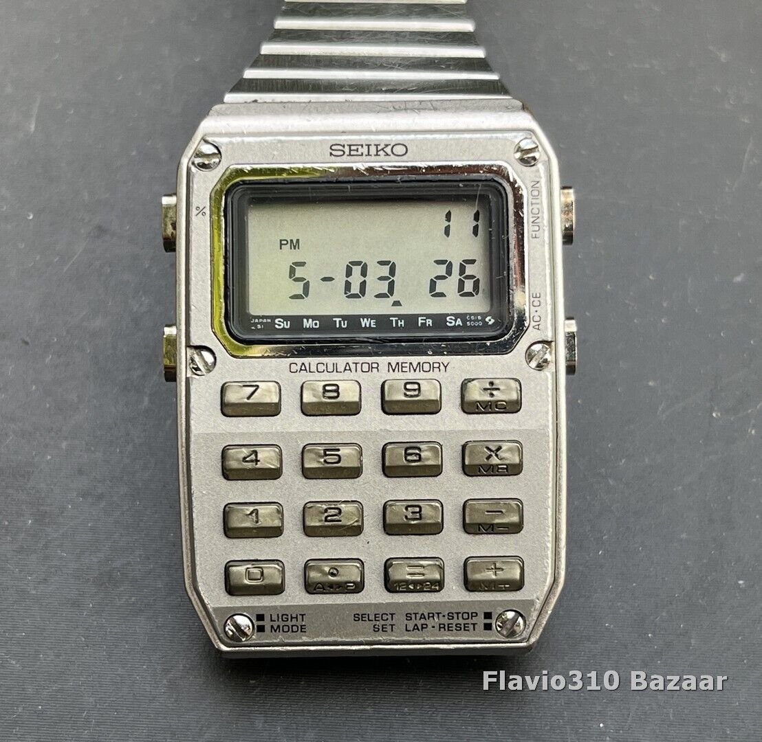 Rare 1982 Vintage SEIKO Calculator C515-5009 Japan S 32mm Aluminum Watch |  eBay