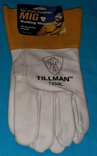 Tillman 1350 Unlined Top Grain Cowhide MIG Welding Gloves 4" Cuff Large FREE S&H - Picture 2 of 7