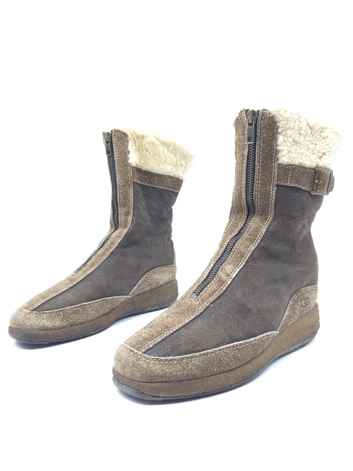 UGG Roma Botas De Cuero Marrón Para Mujeres T.38 US.7 UK.5,5