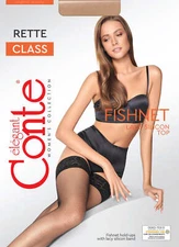 Conte Stockings Conte Rette Micro - Fishnet Silicon-Top Thigh High Stay Ups