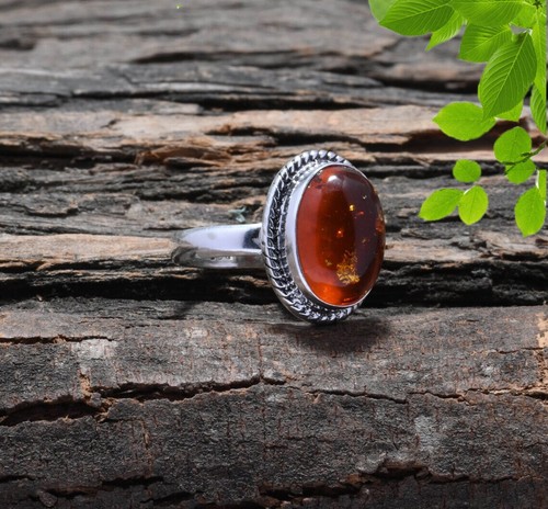 Bague argent 925 ambre t54 - Nature et Découvertes