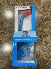 Dolfino 3 Child Snorkle  Mask Set Combo Blue Summer Pool Water Kid Swim Fun