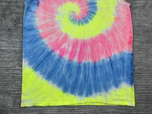 Top Tie Dye Uomo Canotta Media Arcobaleno Girocollo Tinto a Mano Port and Company - Foto 8 di 10