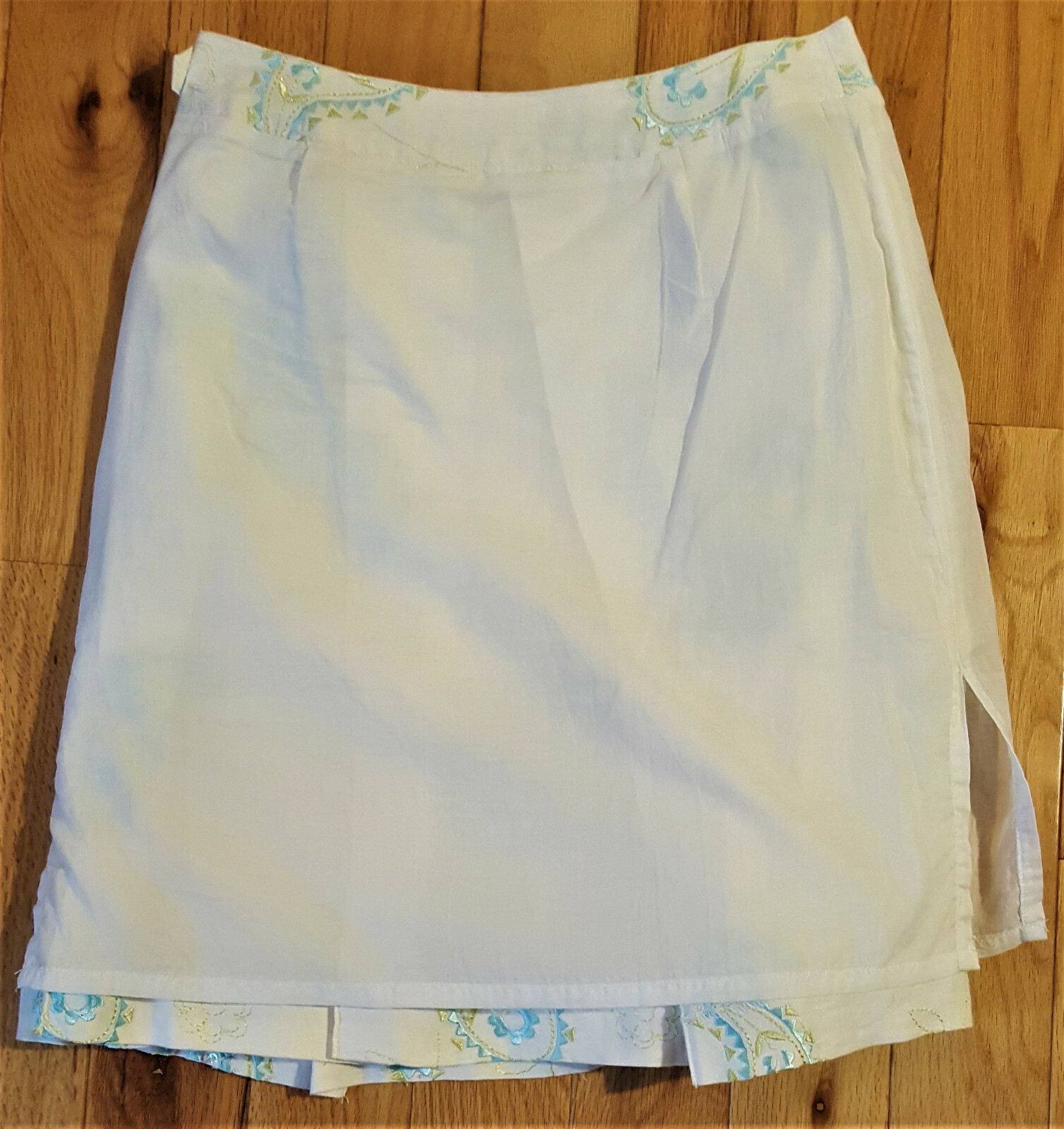 Grace Elements Linen Embroidered Lined Skirt Size… - image 10