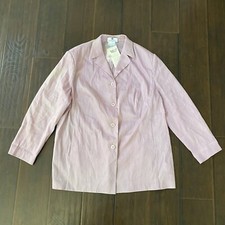 Nwt Givenchy Women's Pink Lightweight Coat Button Down Natural Fibre Size 20w