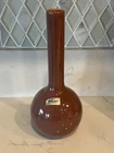 VTG Royal Haeger Taupe Mauve Rose Long Neck Bud Bulb Vase 9” tall 1” opening