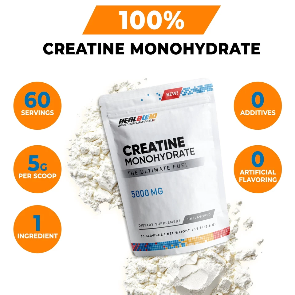 Creatina Monohidrato en Polvo 5000mg para Ganancia Muscular, Rendimiento y Pre-Entrenamiento Foto 4 de 4