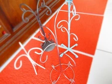 LOT OF 4! (2) ORNAMENT DISPLAY STANDS: White,Silver, Grey, Blue, total: 21 slots