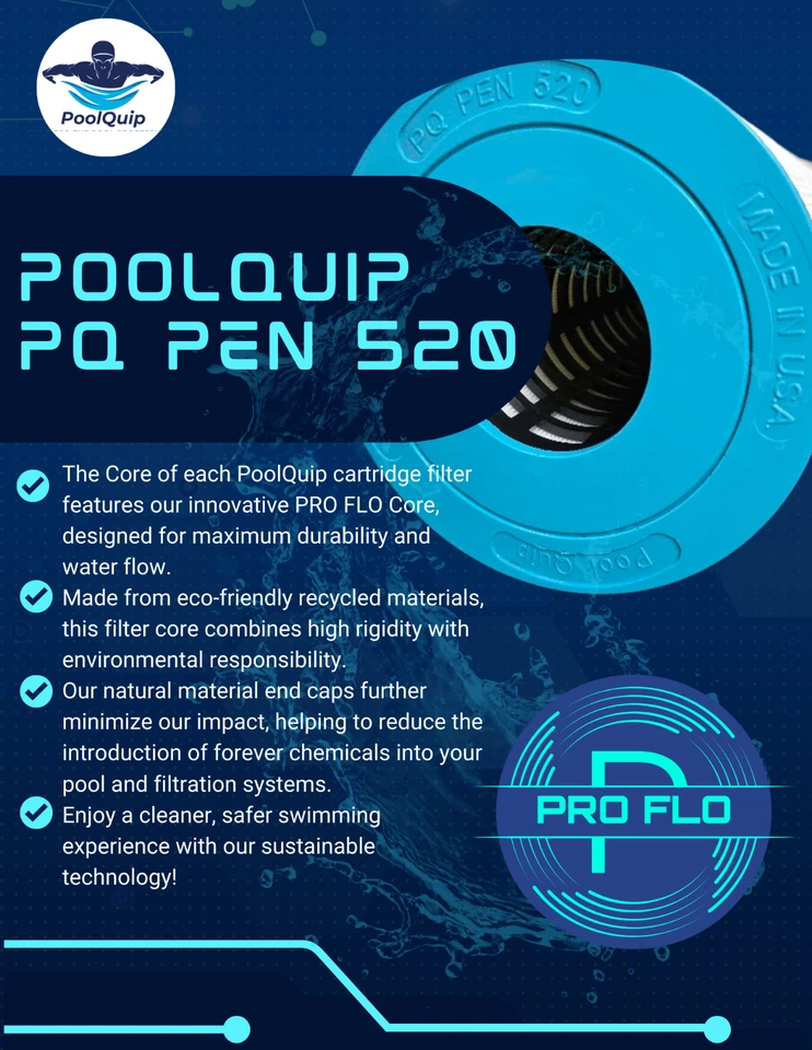 PoolQuip PQ PEN 520 Cartridge 4pk for Pentair Clean & Clear 520 and WaterWay 525 - Image 3 of 4