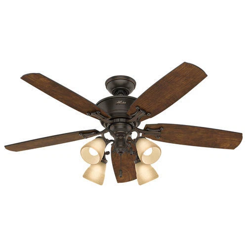 52" Onyx Bengal Burnished Aged Cherry Blade Indoor LED Ceiling Fan Ventilation - Image 4 of 4