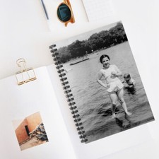 Vintage lake photo Spiral Notebook - Ruled Line