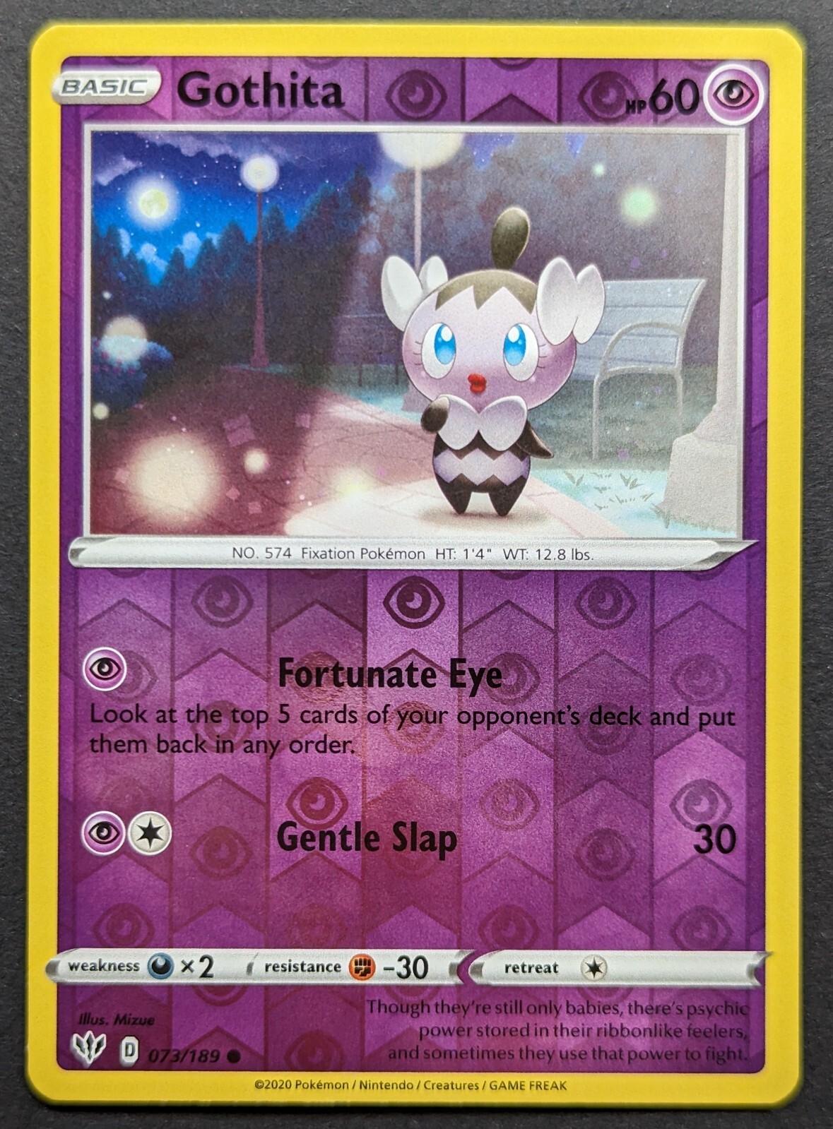 Gothita 2020 Darkness Ablaze Reverse Holo Pokemon Card 073/189 (NM)