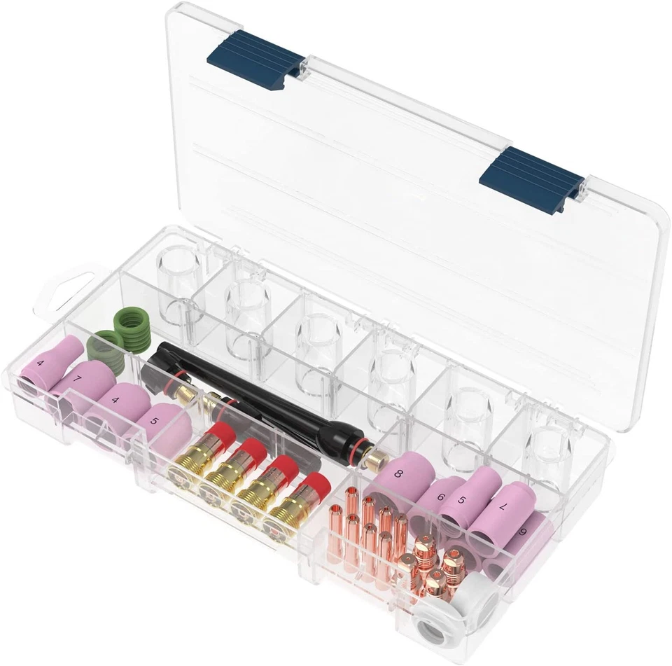 49件装TIG焊接火炬Stubby气体镜头Pyrex玻璃杯套件适用于WP-17/18/26 — 第 3/4 张图片