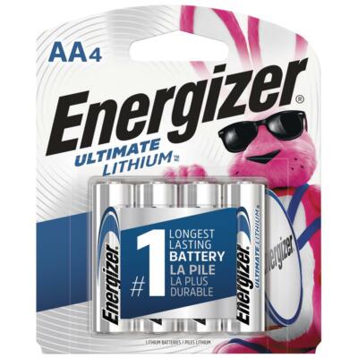 Energizer L91 AA 4 Pack Ultimate Lithium Batteries, FRESH BATTERIES 