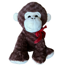HugFun Plushy Monkey 21" Tall Brown Tan Super Soft Stuffed Animal HUG FUN
