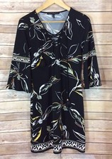 White House Black Market Women's Black Multi Printed Lace Up Dress, Size XS. 