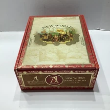 AJ Fernandez NEW WORLD Double Corona 8 X 6.25 X 2.75” Empty Cigar Box, Excellent