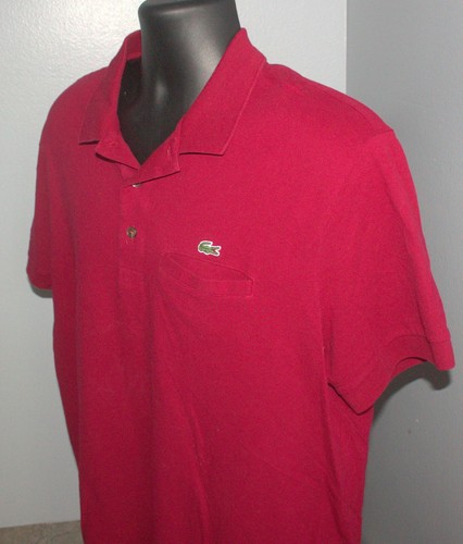 LACOSTE Regular Fit Croc Logo DARK RED 