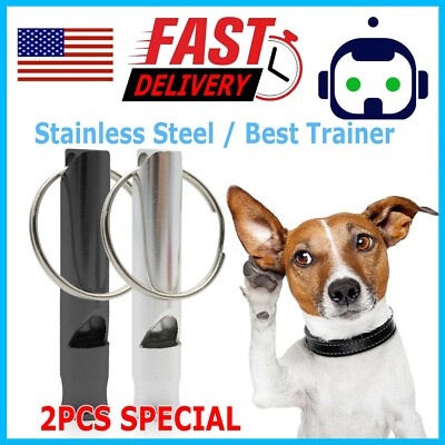 2 PCS SET Hot Pet Dog Training Whistle Dog Obedience Stop 