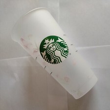 STARBUCKS REUSABLE PLASTIC TALL CUP FROSTED 24oz COLD