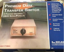 NEW Belkin Premium Data Transfer Switch F1B024 2 Position Universal DB25