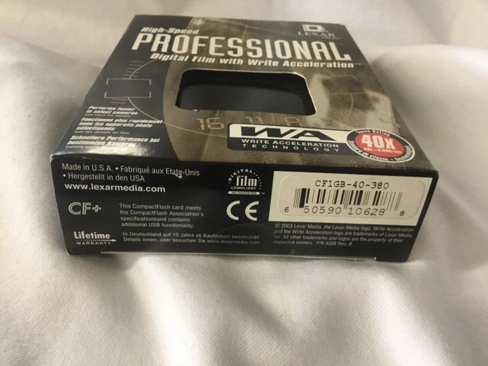 Lexar 1GB 40x Professional Hi-Speed Compact Flash Card (CF1GB-40-380) (pp) - Image 4 of 4