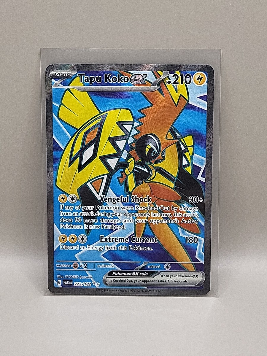 Pokemon TCG Tapu Koko EX 222/182 Paradox Rift Full Art Near Mint