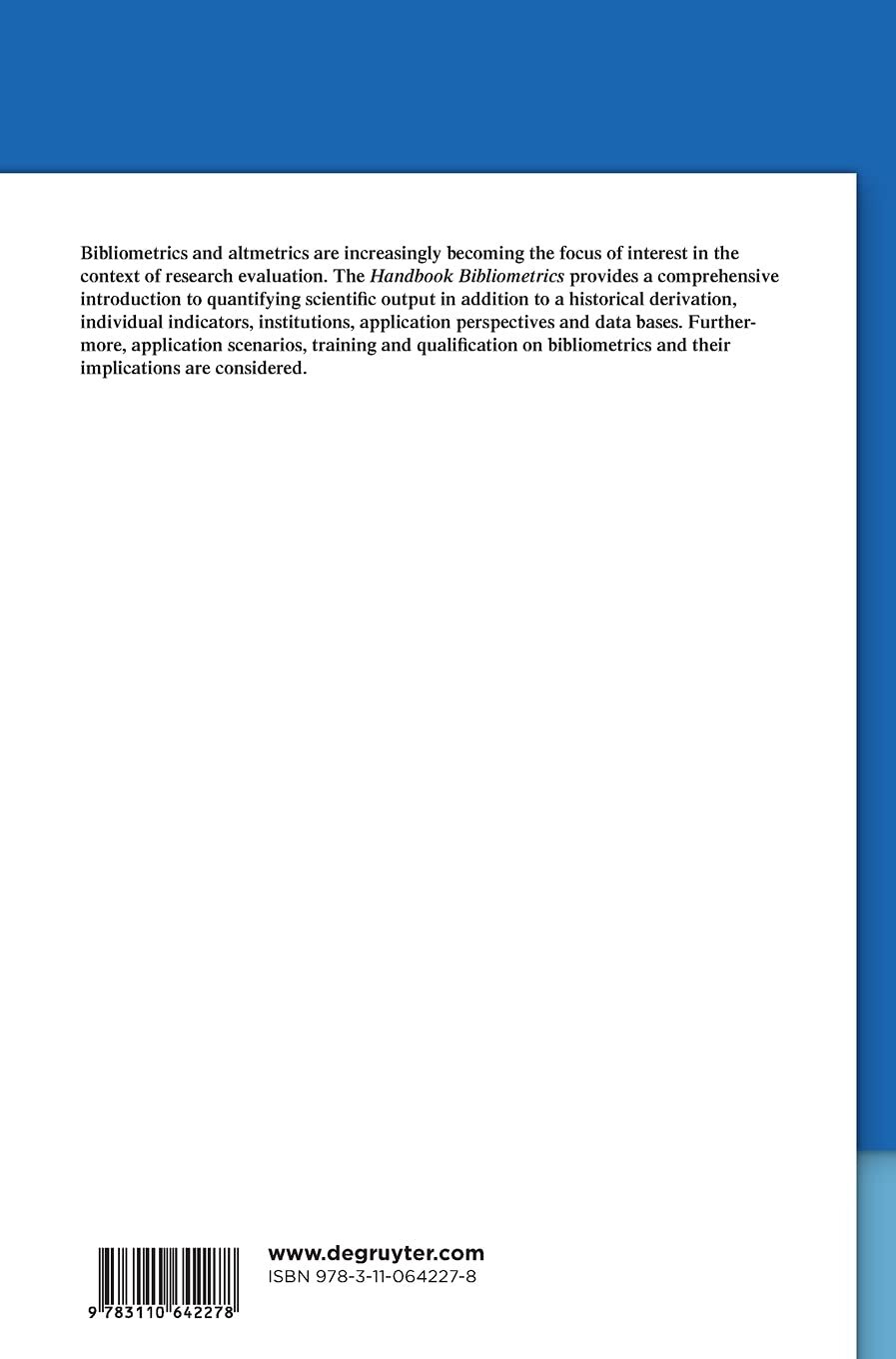 Thumbnail - Rafael Ball Handbook Bibliometrics (gebundene Ausgabe) De Gruyter