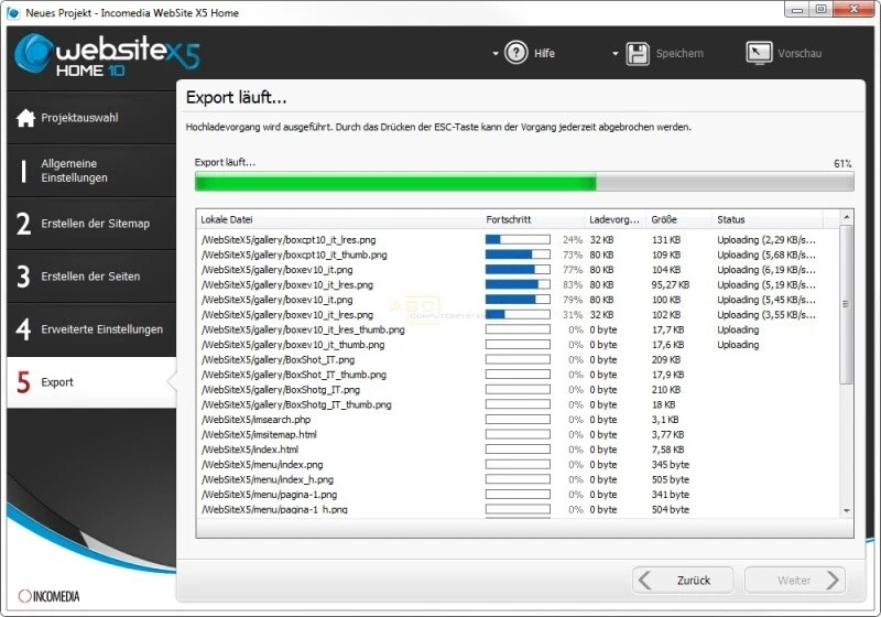 Incomedia Website X5 Home 10 (Windows XP/Vista/7/8) MiniBox inkl. CD (Neu/OVP) - Bild 2 von 4