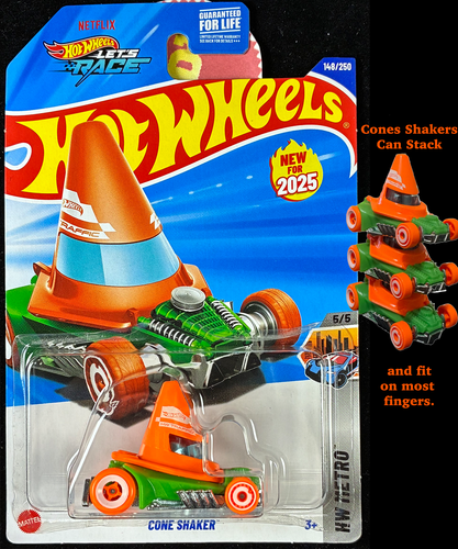 2025 Hot Wheels Traffic CONE SHAKER, Stackable, & Magic 8 Ball Decidely Go 2pcs - Picture 2 of 16