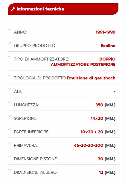 Coppia ammortizzatori YSS Moto Gas Eco Line KAWASAKI Z 1000 LTD (KZ1000B) 1980 — 第 3/3 张图片