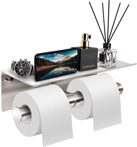 Toilet Paper Holder Paper Holder with Mobile Storage Bathroom Storage Shelf - Picture 1 of 8