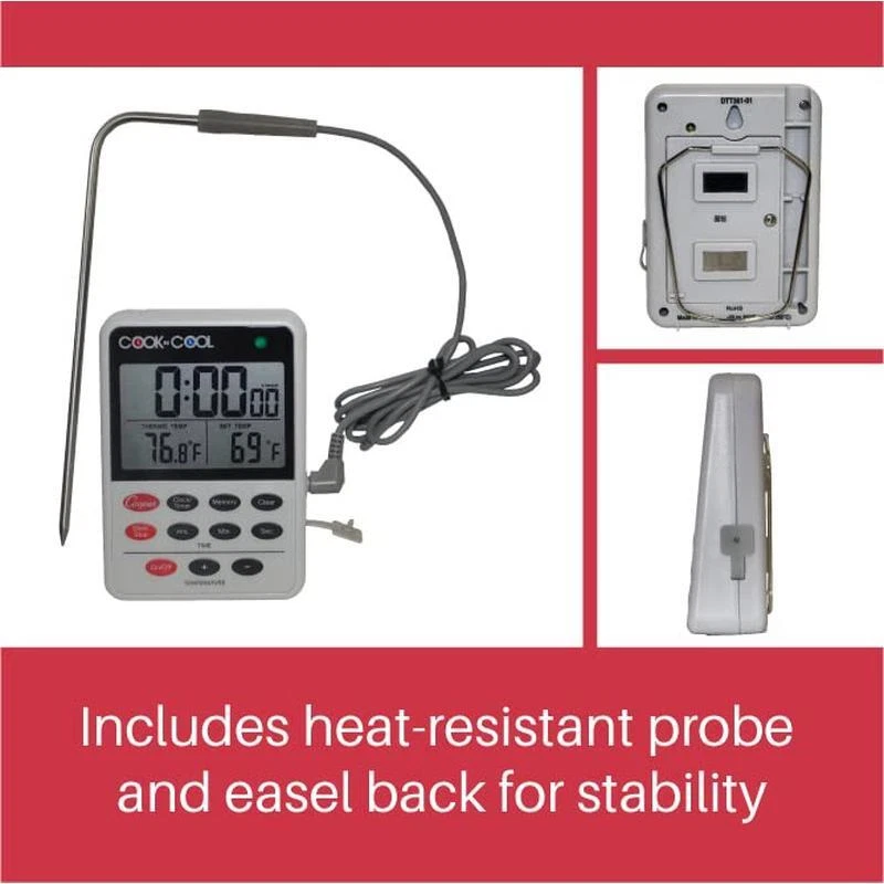 Digital Meat Thermometer Alarm Timer Probe Display Cooper Atkins DTT361-01 New