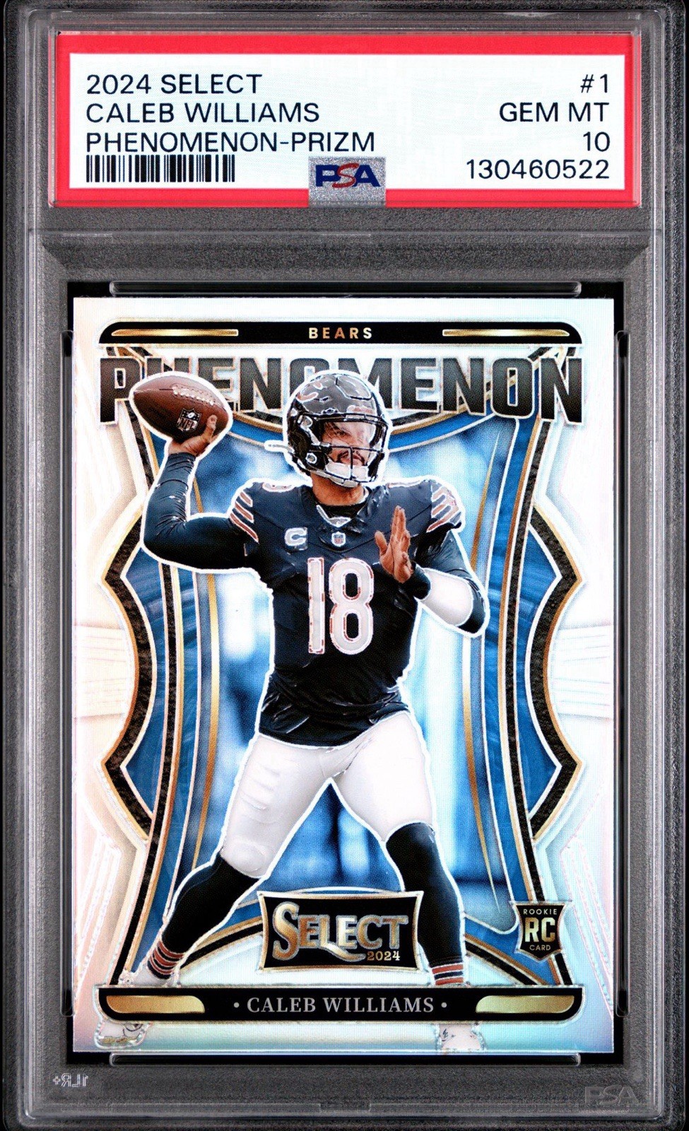 2024 Panini Select - Phenomenon Caleb Williams #1 Silver Prizm (RC) PSA 10