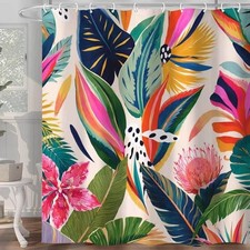 Boho Abstract Art Shower Curtain - Floral 72"W x 72"L - Pack of 1